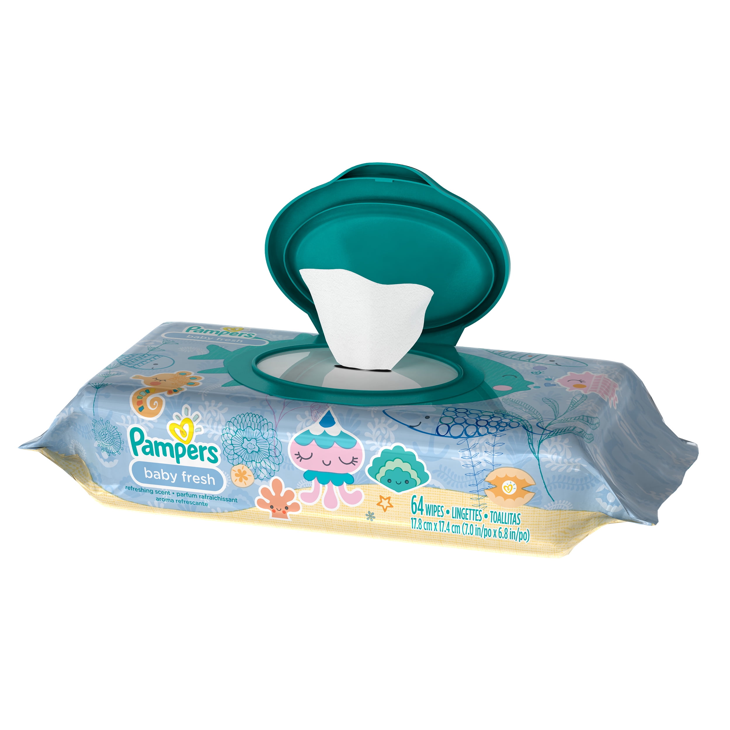 64-Count Pampers Baby Fresh Wipes Travel Pack Packaging May Vary 