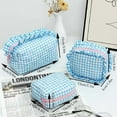 thumbnail image 4 of Gingham Ruffle Makeup Bag, Ruffle Pouch Polka Dot or Gingham Pouches, for Women Travel Daily Use, Bridesmaid Gifts, Trendy Stuff (pink), 4 of 10