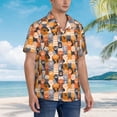 thumbnail image 3 of Balery Cat Paws Camisas hawaianas de manga corta para hombre, camisas playeras de corte holgado, camisas de vacaciones con botones,Small, 3 of 7