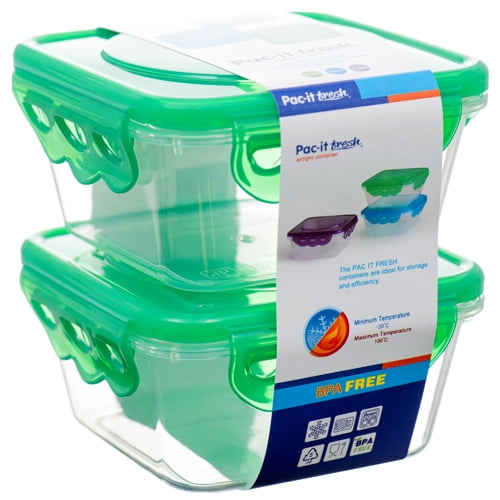 New 378801 Plastic Container Square 280Ml 2Pc (48Pack) Plasticware