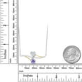 thumbnail image 2 of Gem Stone King 925 Silver and 10K Yellow Gold Blue Tanzanite Necklace Set with Moissanite (0.98 Cttw), 2 of 4