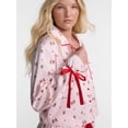 thumbnail image 4 of No Boundaries Holiday Satin Top and Shorts Sleepwear Set, 2 Piece, Women's XS-XXL, 4 of 5