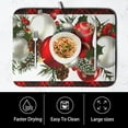 thumbnail image 4 of Red Buffalo Plaid Christmas Kitchen Drying Mats for Dishes Xmas Ball Snowflake Pine Cones Dish Drainer Rack Mat Winter Microfibe Absorbent Dish Drying Pad for Home Kitchen Counter Decor 18x24in, 4 of 7