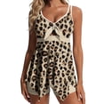 thumbnail image 4 of QUNYINEY 2 Piece Tankini Swimsuits for Women Leopard Print Tummy Control with Shorts Swimwear Modest V Neck Push Up Swimsuit Sets, 4 of 4