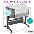 thumbnail image 3 of KoolerThings Moisés para bebé, cama de noche para bebé, cuna portátil fácil de plegar con cesta de almacenamiento para recién nacido, moisés de noche, cómodo colchón/bolsa de viaje incluida (moisés) (, 3 of 5
