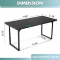 thumbnail image 6 of Homhum 70.86-Inch Metal Dining Table for 6 people, Classic Black, 6 of 8