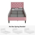thumbnail image 4 of 4 Ever Winner Adjustable Twin Bed Frame, Pink Upholstered with Tufted Headboard forbedroom, 4 of 8