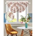 thumbnail image 3 of Waterfall Valances for Windows, Brown Checkered Kitchen Sheer Valance Curtains, Farmhouse Buffalo Plaid Rod Pocket Elegant Swag Valances for Living Room Bedroom, 47.2"x38.5", 2 Panel, 3 of 8