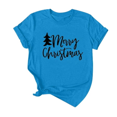 

Pianpianzi Maternity Tee Shirts Cute Print Button down Shirt Women Womens Winter T Shirts Women Round Neck Short Sleeve Christmas Print Loose T-Shirt Top