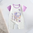 thumbnail image 3 of CheerKidz 1-12M Baby Boys Girls Crawling Clothes Cotton Summer Thin Short-sleeved Jumpsuit for Toddler,Perfect for Comfort and Mobility(Purple#2,1-4 Months), 3 of 3
