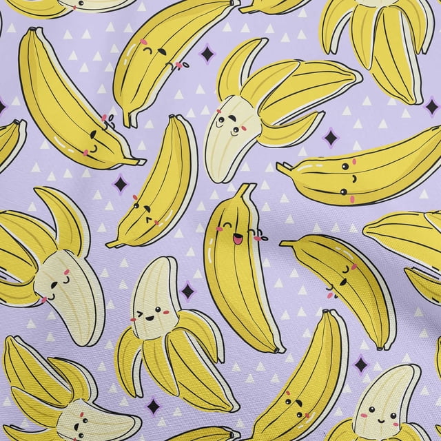 oneOone Polyester Spandex Yellow Fabric Asian Kawaii Sewing Craft Projects Fabric Prints By Yard 56 Inch Wide