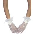 thumbnail image 3 of Guantes cortos de encaje para boda nupcial para mujer, guantes para fiesta de té, accesorios de vestido de fiesta de tul suave, 3 of 3