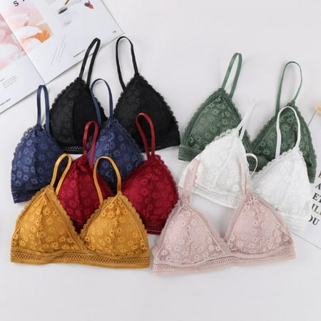 

Clearance Lace No Steel Ring Sports Bra Beauty Back Wrapped Chest Comfortable Skin Bra Stretch Triangle Cup Chen Padded Yoga Bra