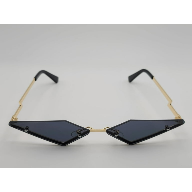 Cat Eyes Sunglasses Gold Metal Frame Vintage Retro Look