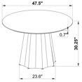 thumbnail image 5 of Coaster Camden Round 48-inch Faux Marble Top Metal Dining Table in Black, 5 of 5