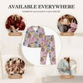 thumbnail image 5 of Rateoe Cartoon Donuts Pattern Womens Pajamas Set Long Sleeve Sleepwear Button Down Nightwear Soft Cotton Pj Lounge Sets, 5 of 9