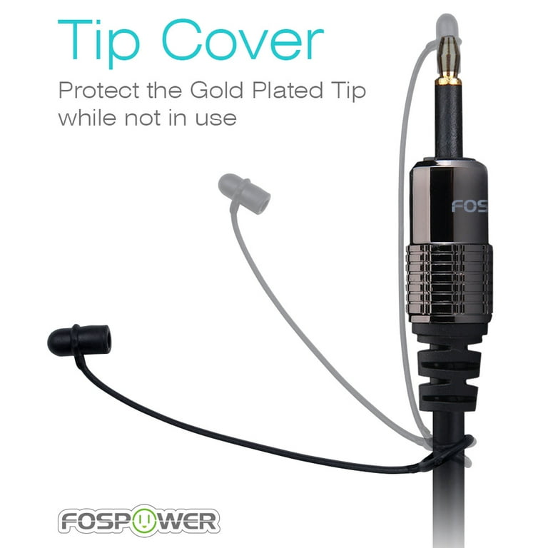 FosPower (10 Feet) 24K Gold Plated Toslink to Mini Toslink Digital Optical S /PDIF Audio Cable with Metal Connectors & Strain-Relief PVC Jacket 