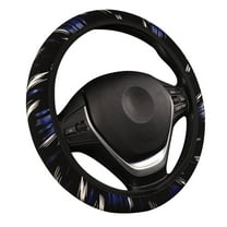 Leadwolf Car Steering Wheel Cover - Universal Car Accessory for Diverse Cars, Durable Leather Cover with Anti-Slip Lining, for Steering Wheel Black Blue