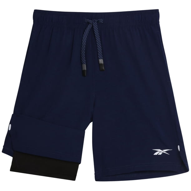 Shorts de básquet 2 en 1 para niño Reebok con short de compresión
