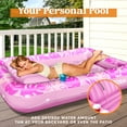 thumbnail image 4 of SLOOSH Inflatable Tanning Pool Lounger Float, 70" x 46" Large Suntan Tub with Pillow, Water Raft Float For Kids & Adults Pink, 4 of 7