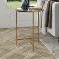 thumbnail image 5 of Evelyn&Zoe Berenson 18" Wide Round Side Table with Glass Top, Gold, 5 of 7