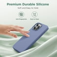 thumbnail image 4 of Designed for iPhone 15 Pro Case, Silicone Ultra Slim Shockproof Protective Phone Case with [Soft Anti-Scratch Microfiber Lining], 6.1 inch, Lavender Gray, 4 of 11
