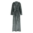 thumbnail image 4 of 2025 Plush Robes for Women with Eye Mask Warm Fleece Hooded Bathrobe Super Soft Long Spa Robe with Pockets, 4 of 8