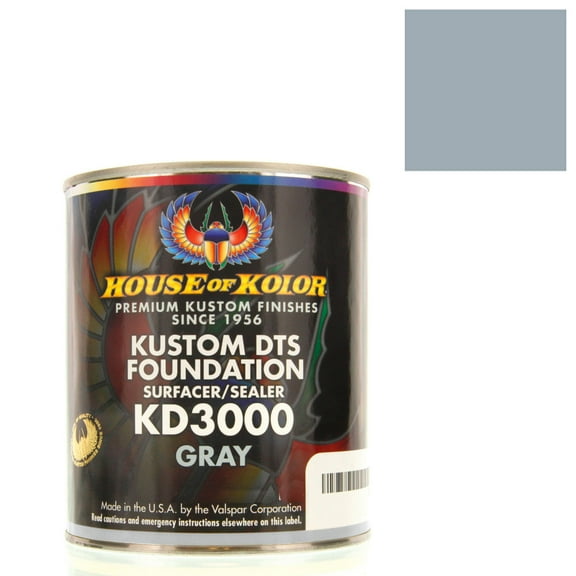 Gray - Custom Dts Foundation Surfacer Sealer Epoxy Primer, 1 Gal House of Kolor