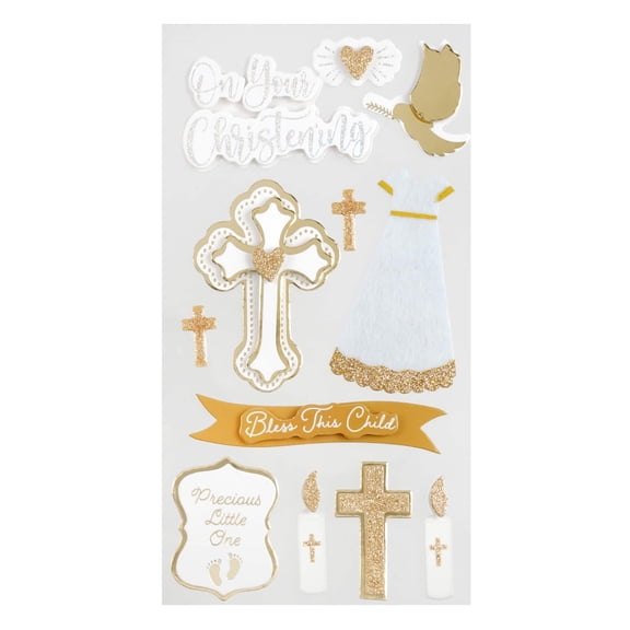 Recollections Christening Baby Stickers, 12 Pack