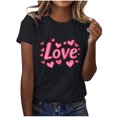 thumbnail image 5 of VKOYWKM Valentines Day Heart T Shirts for Women Cute Love Heart Graphic Tees Short Sleeve Crew Neck Loose Fit Holiday T-Shirts Valentines Day Gifts Tops, 5 of 6