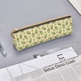 thumbnail image 3 of Rocae Kiwi Ice Cream for Leather Pencil Case - Zippered Pen Case Stationery Bag Zipper Pouch Pencil Holder For Men Women Businessmen And Artists, 3 of 5