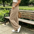 thumbnail image 6 of RongHuan Womens Baggy Wide Leg Palazzo Pants Casual Boho High Waist Trousers Trendy Soft Pleated Pants with Pockets, 6 of 8