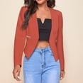 thumbnail image 2 of Ladies Elegant Casual Solid Color Zipper Pockets Suit Thin Jacket, 2 of 5