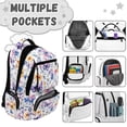 thumbnail image 7 of HUIACONG Watercolor Floral Butterfly School Backpack for Teens Girls Boys Multi Pocket Water Resistant Lightweight Padded Adjustable Shoulder Straps Casual Daypack for School Travel Daily Use, 7 of 7