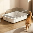 thumbnail image 7 of Open Cat Litter Box with High Sides - Anti-Splash Litter Pan with Removable Sifter & Mat, Semi-Enclosed Design for Kittens & Cats, Easy Clean 15x19.7x7 Inch, 7 of 7
