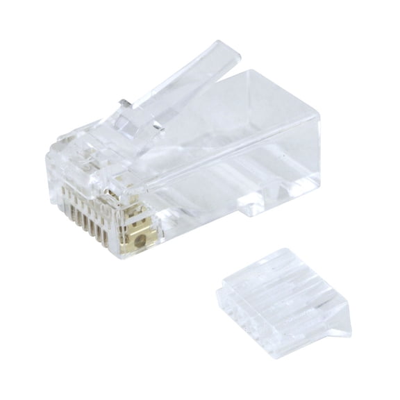 Construct Pro 2-Piece RJ45 Connectors for Solid Cat6 Cable (Qty. 100, Clear) by Skywalker