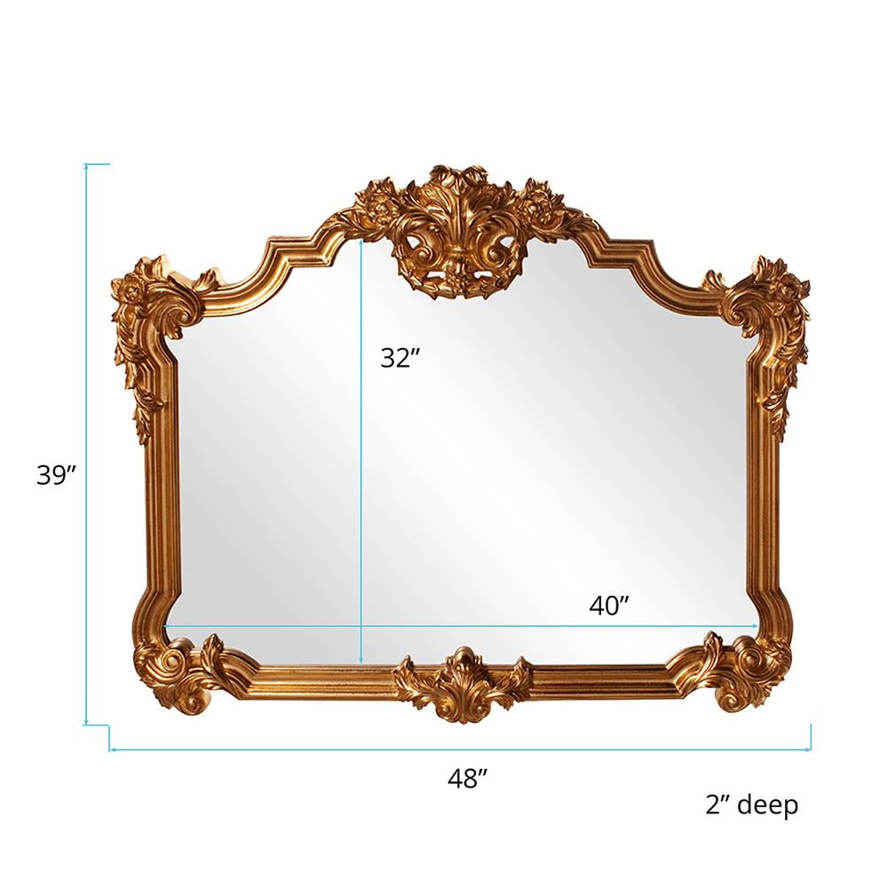 Tyler Dillon Avondale Bright Gold Leaf Resin Wall Mirror