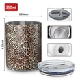 thumbnail image 4 of 12oz Coffee Tumblers Brown and Black Leopard Print Stainless Steel Vacuum Insulated Travel Tumbler Coffee Cups Mug with Lid and Straw with Cleaning Brush for Cold & Hot Drinks, 4 of 5