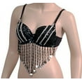 thumbnail image 2 of Hips Shakers Black Belly Dance Tribal Fringe Sequin Beaded Bra Top Coins Cabaret, 2 of 2