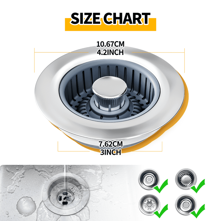 Propuri 3-in-1 Stainless Steel Sink Drain Strainer & Stopper photo 4