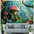 thumbnail image 4 of PRATYUS Fairy Tale Forest Tapestry Wall Hanging Mushroom Trees Wall  Tapestry Spring Scenery Tapestry for Teen Girls Bedroom Living Room Dorm Party Decor Painting, 4 of 6