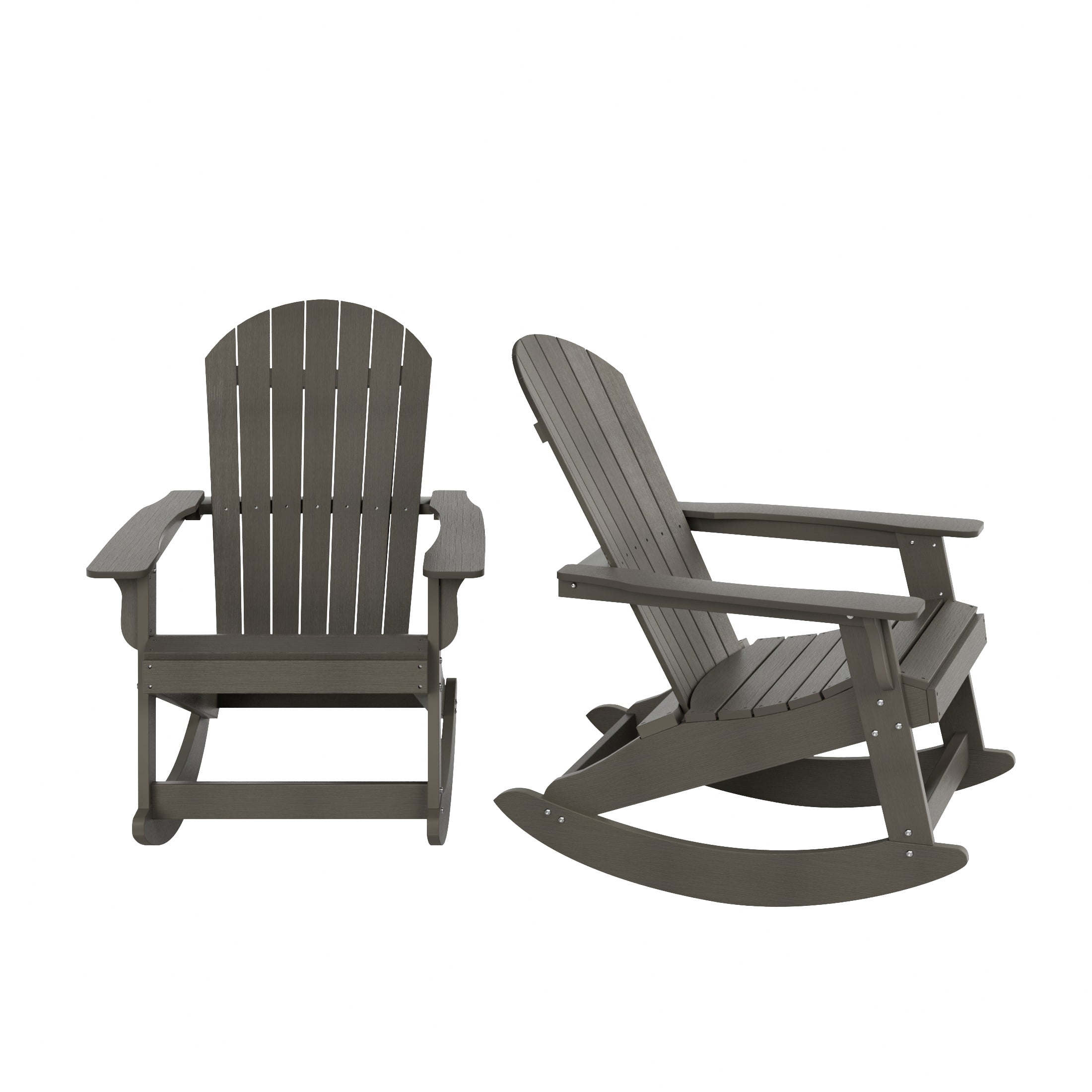 WestinTrends Tuscany HIPS Outdoor Rocking Adirondack Chair (Set of 2), Charcoal Gray