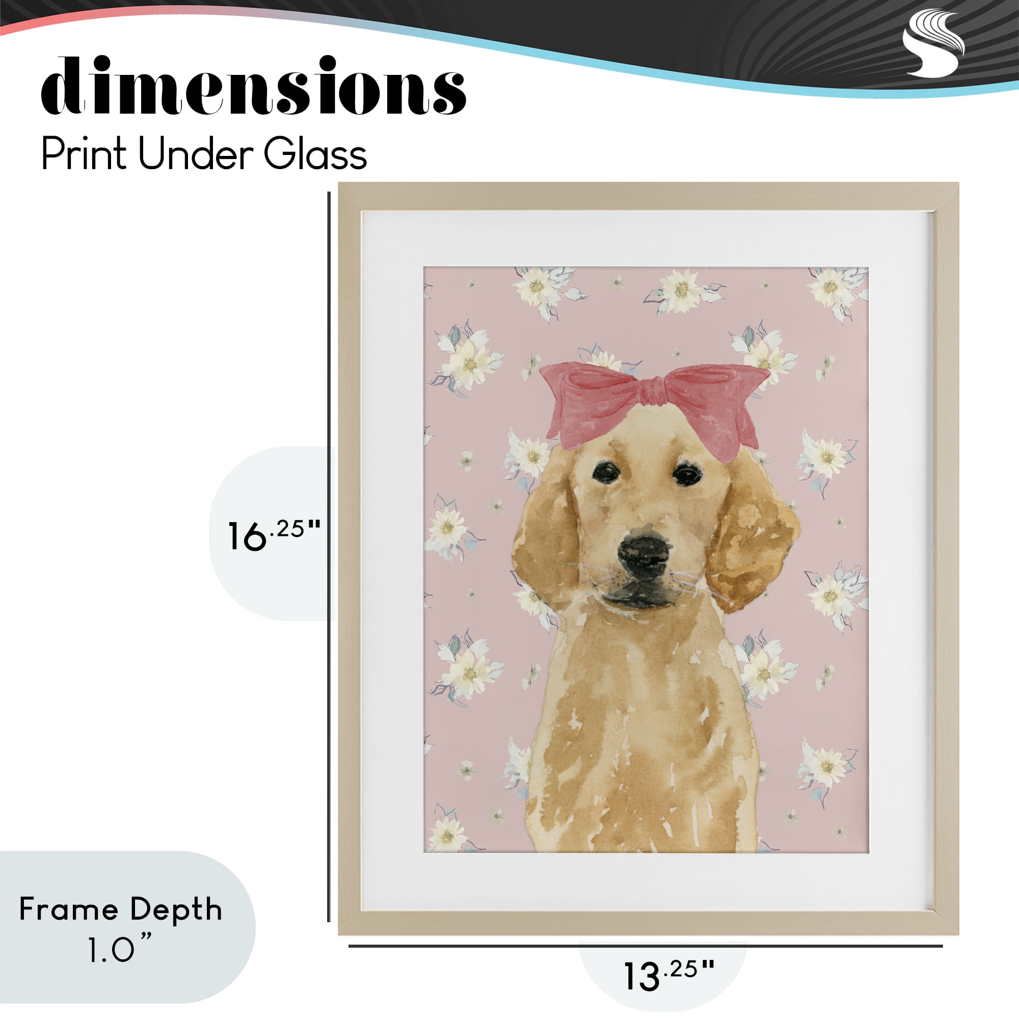 Stupell Industries Picture Ready Retriever Birch Framed Print Under Glass, design by Lucille Price