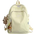 thumbnail image 1 of Mochila de gran capacidad para niñas, con un bonito colgante (blanca), 1 of 5