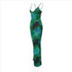 thumbnail image 5 of Conjunto de Falda Larga con Estampado Floral y Top Halter Trajes para Salir para Mujer Verde L, 5 of 9