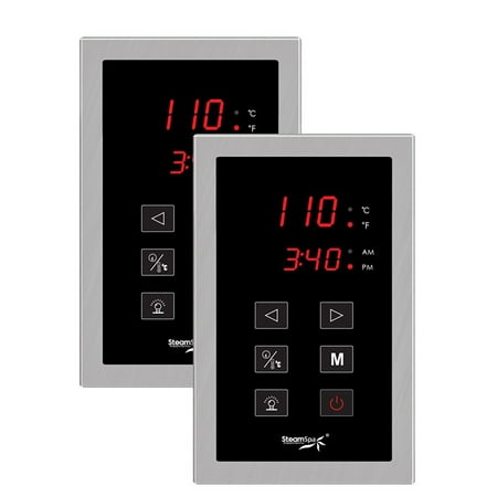 - SteamSpa Dual Touch Panel Control System in Brushed Nickel