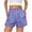 Blue, variant on Costeam Womens Vertical Striped Casual Shorts Ruffled Smocked Elastic Waist Fake Front Button Detail Side Inset Pockets Lightweight Crinkle Woven Fabric Loose Fit Summer Sleep Short Bottoms