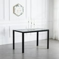 thumbnail image 4 of Ktaxon Modern Glass Dining Table For 4, Breakfast Table 47" Kitchen Rectangle Table for Small Space, Dining Room, Black, 4 of 7