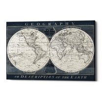 Epic Graffiti "Old World Globe" by Wild Apple Portfolio, Giclee Canvas Wall Art, 12"x18" 40" x 60"