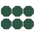 thumbnail image 2 of Pofeuu Cartoon Kawaii Frogs Print Leather Coasters Set of 6, Round Cups Mugs Mat Pad for Home Kitchen Heat Resistant Drink Coasters,Octagon, 2 of 7